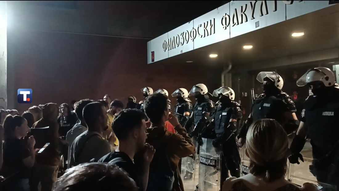 Protest studenata kod Filozofskog u Novom Sadu