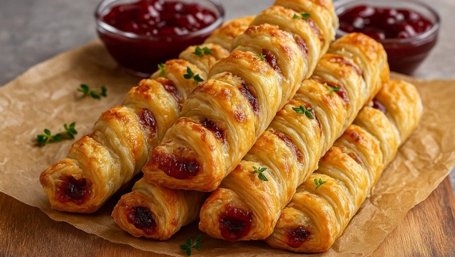 LISNATI ŠTAPIĆI SA BRI SIROM I DžEMOM OD MALINE: Elegantno, jednostavno i neodoljivo!