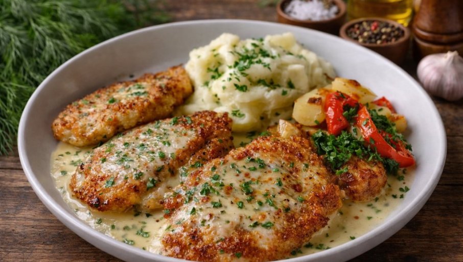 Hrskava, sočna i u kremastom sosu od belog luka