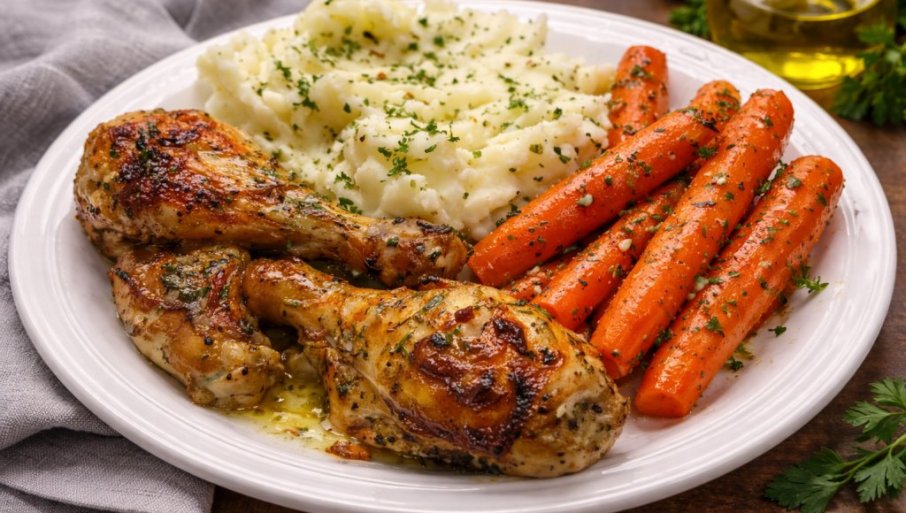 PEČENA PILETINA SA BELIM LUKOM: Savršen porodični ručak