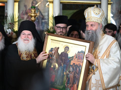Iguman manastira Vatoped posetio Eparhiju Bačku zajedno sa patrijarhom Porfirijem