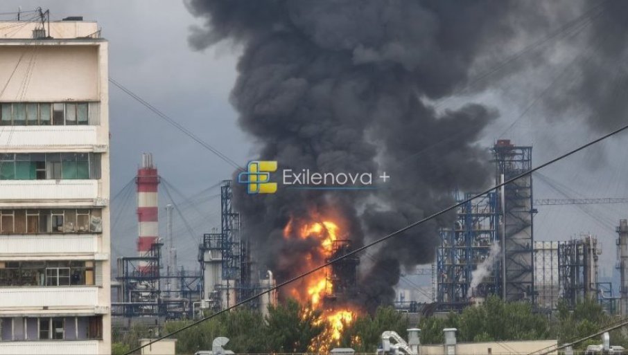 Ugašen požar u rafineriji u Tjumenskoj oblasti nakon pada drona