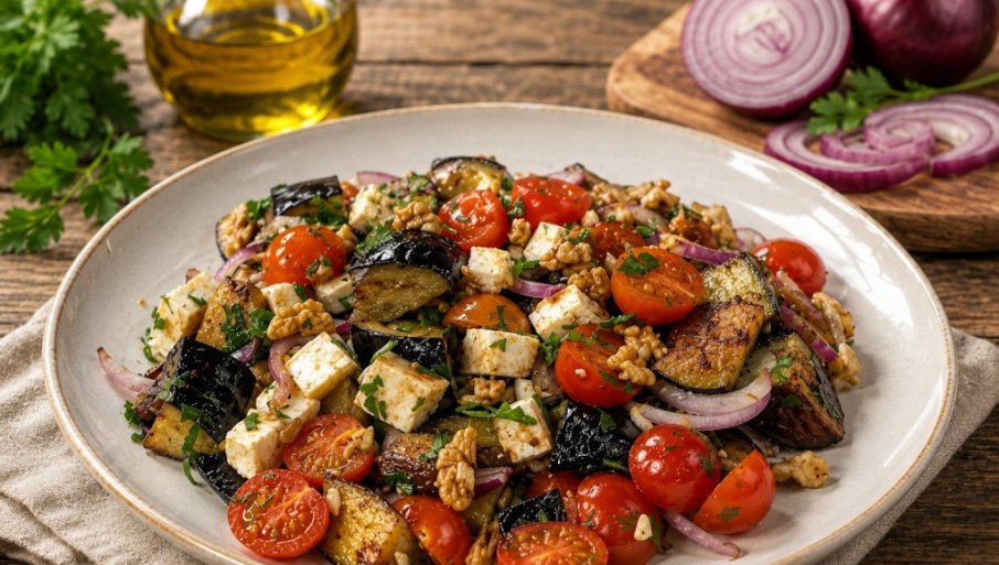 LETNjA SALATA SA PATLIDžANOM: Sveža, hrskava i puna ukusa