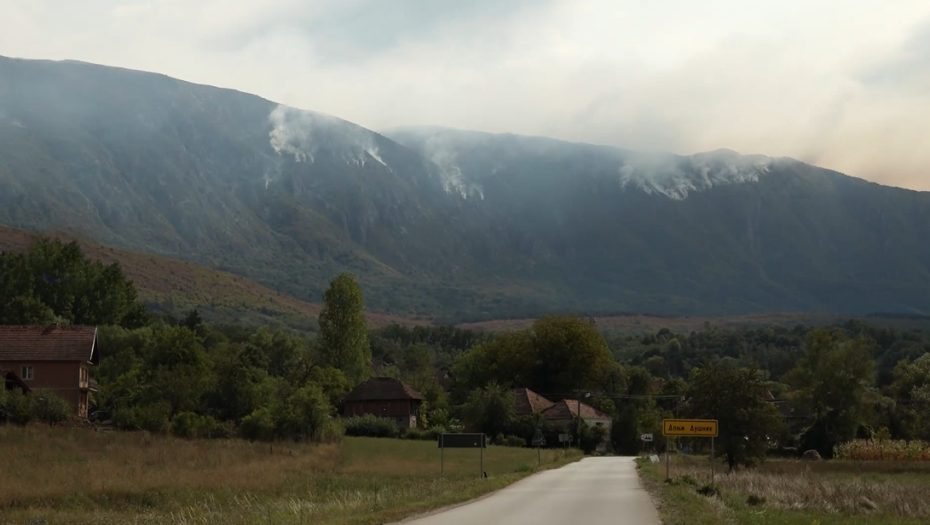 Požar na Suvoj planini i dalje aktivan, oprez zbog vetra
